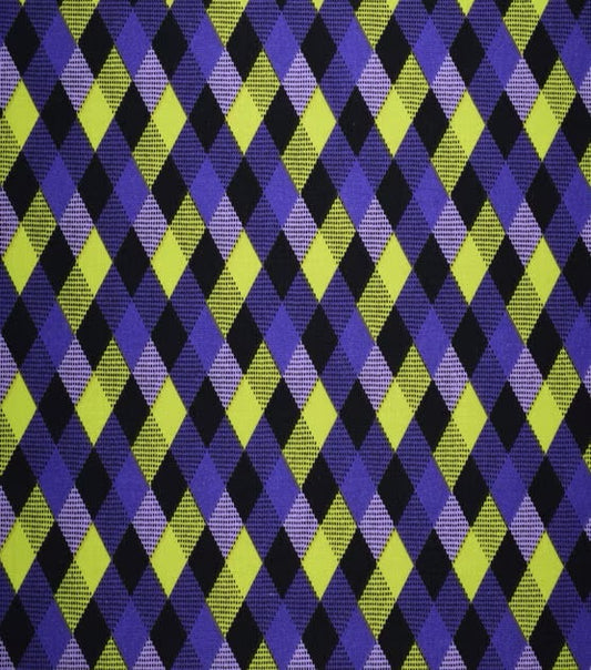 Halloween Purple and Green Checkerboard