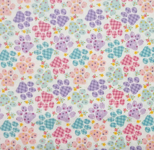 Purple & Red Paw Prints Easter Glitter